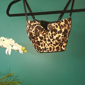 Leopard print bustier